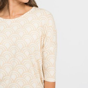 Agnes & Dora Dolman Tunic Scallop Cream XXXL NWT